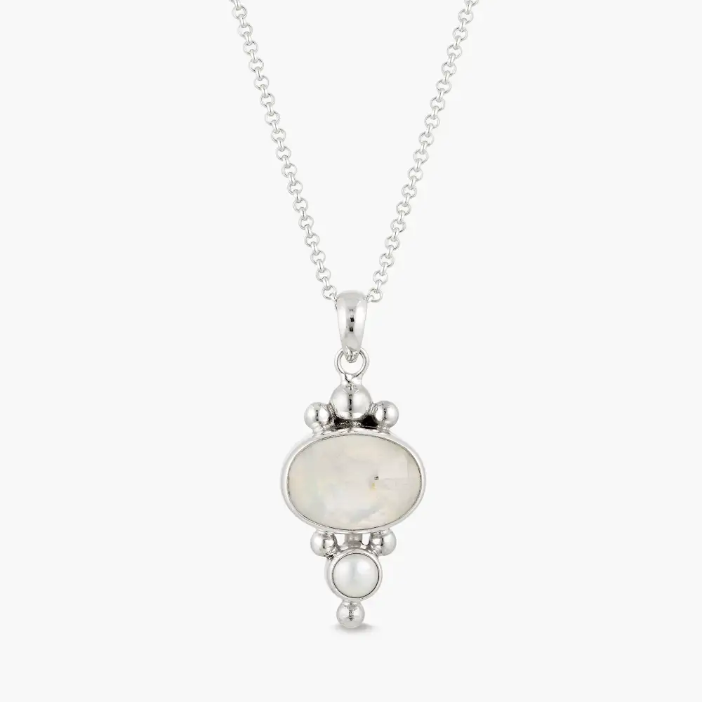 Moonstone Pearl Necklace