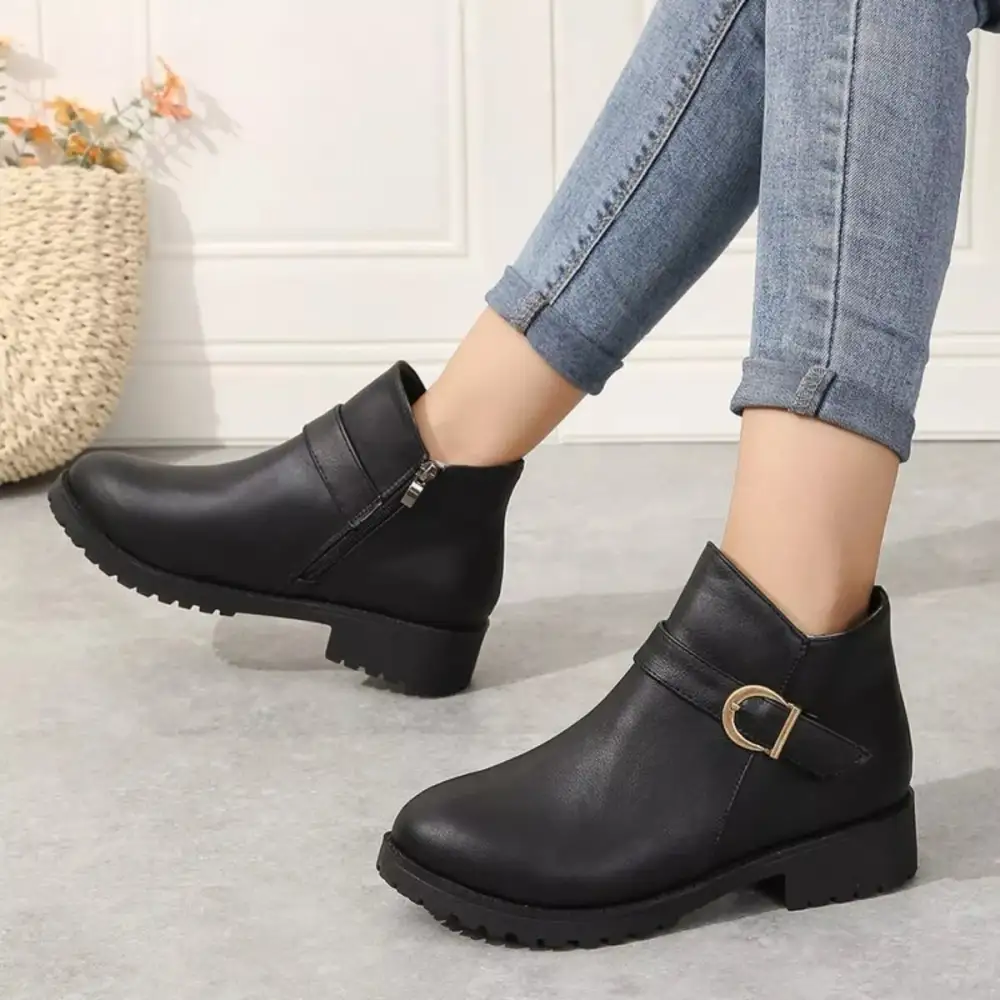 Buckle Accent Ankle Boots