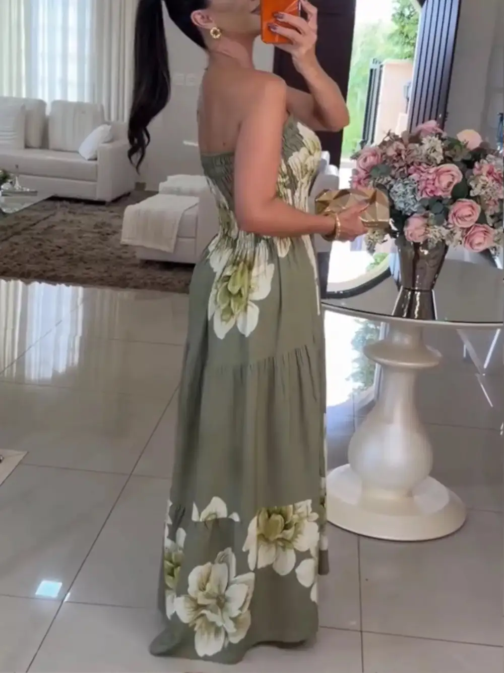 Smocked Floral Maxi Dress