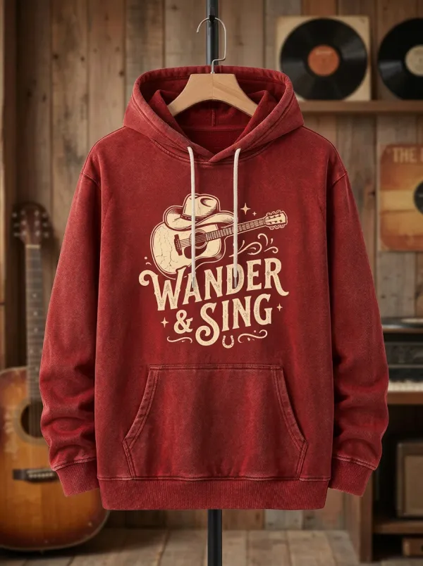 Nashville-Inspired Guitar Cowboy Country Music Graphic Hoodie