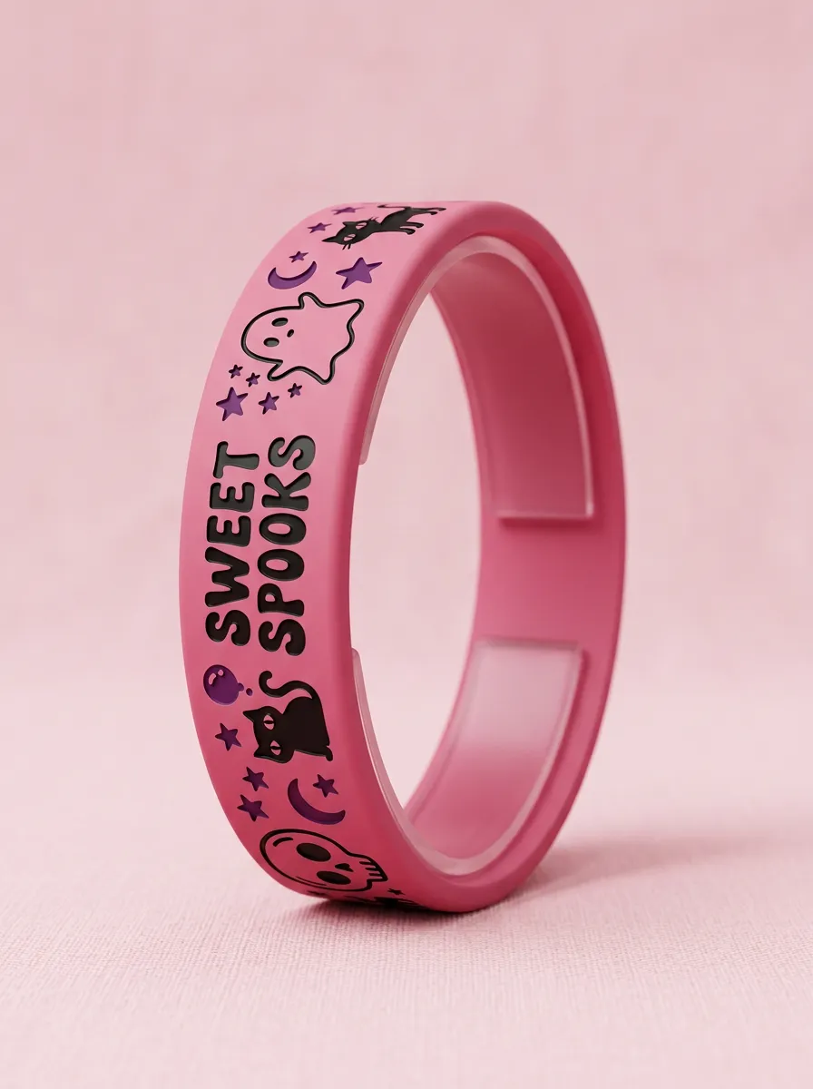 Ghost Cat Halloween Graphic Wristband