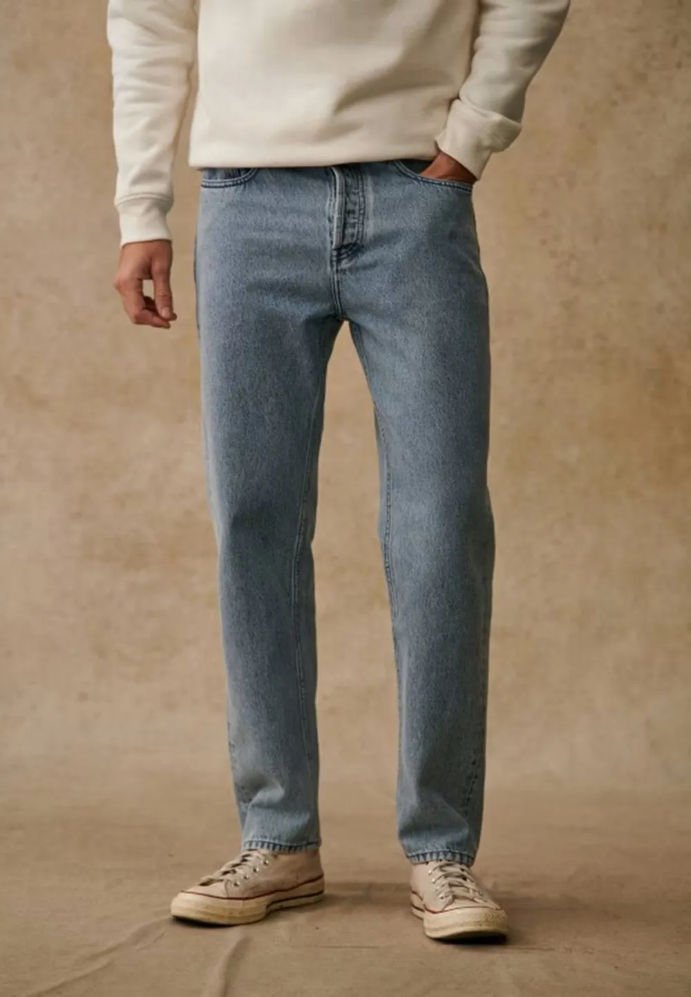 Dark Blue Straight Leg Casual Denim Jeans