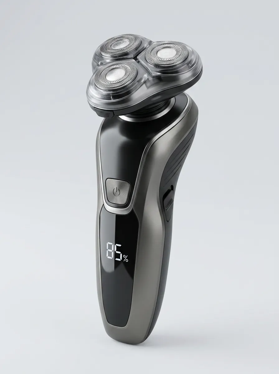Rotary Triple-Head LED Display Electric Shaver for Routine Personal Care