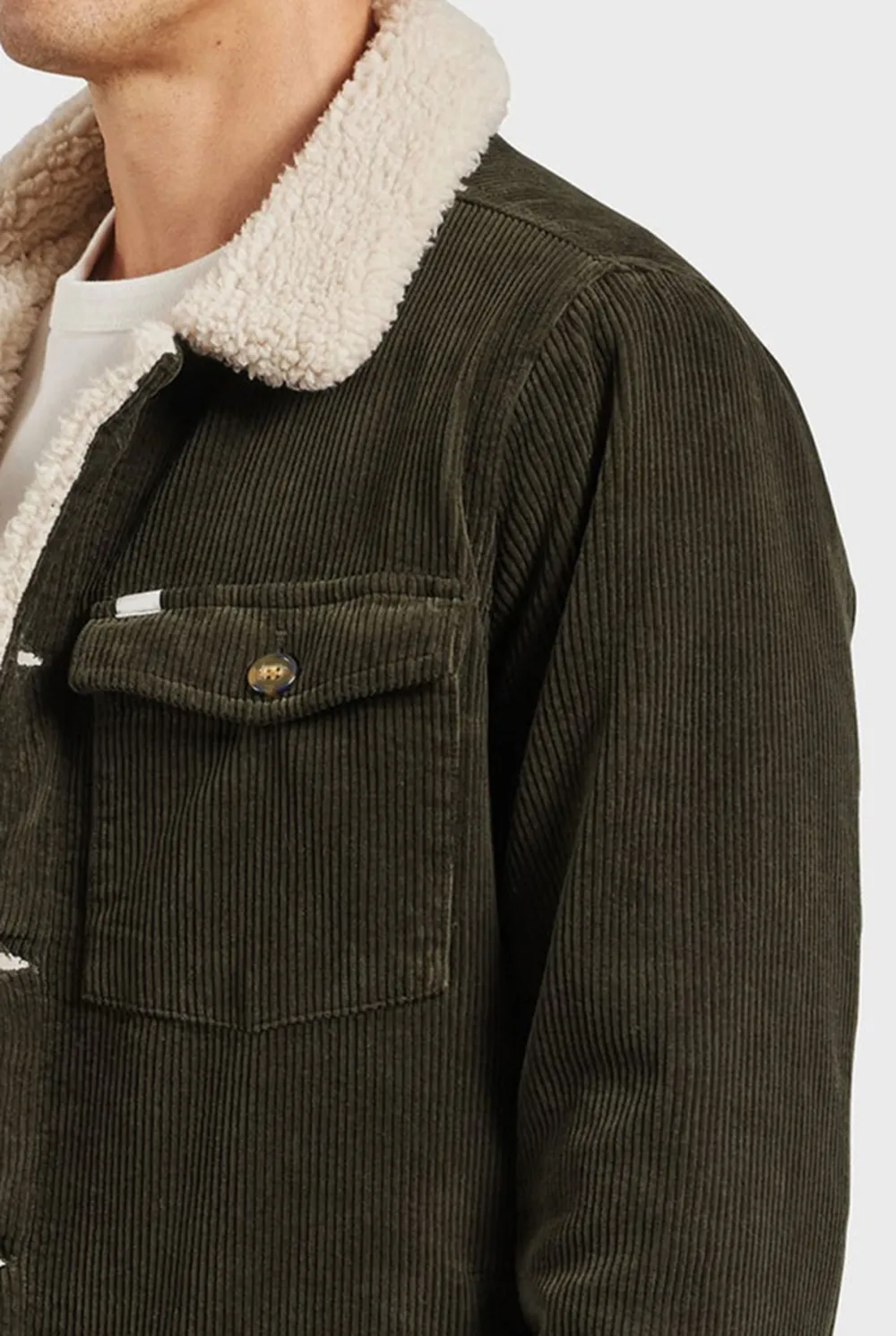 Fleece Lined Corduroy Button Up Jacket