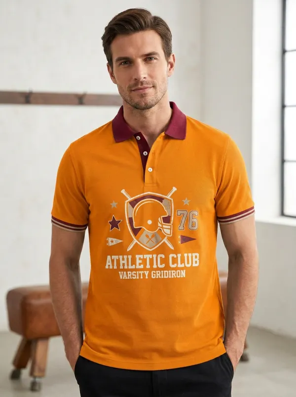 Men's Retro Gridiron Helmet Polo Shirt