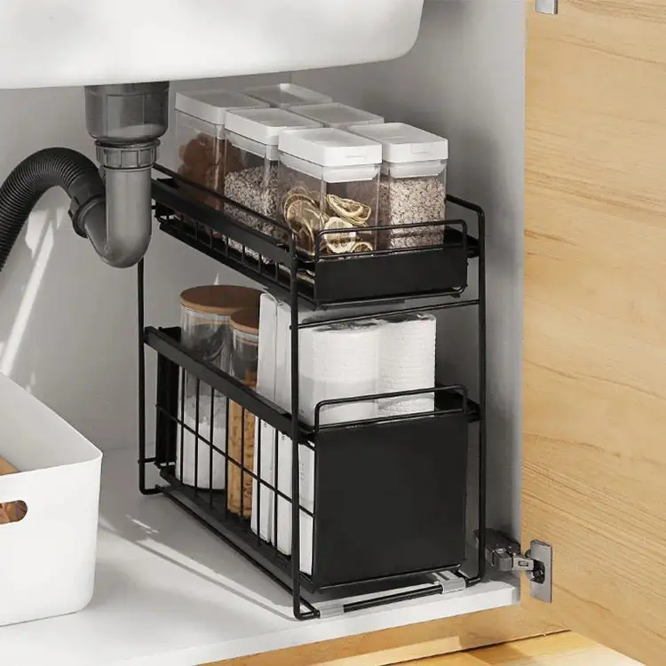 Black Under Desk Pull Out Drawer