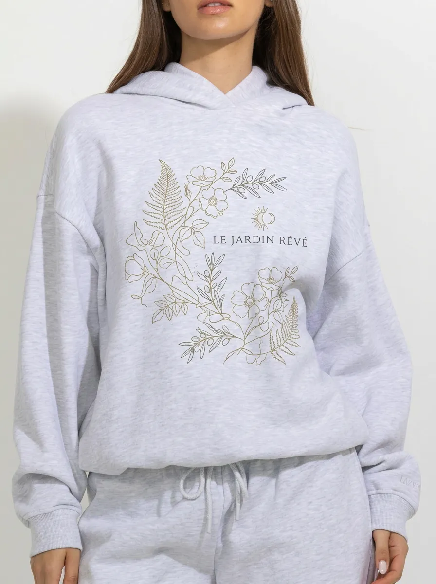 Women's Botanical Floral Le Jardin Rêvé Printed Hoodie