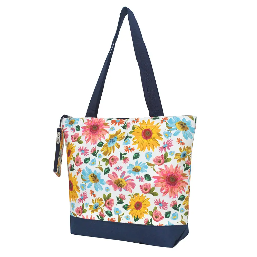 Modern Floral Canvas Tote Bag
