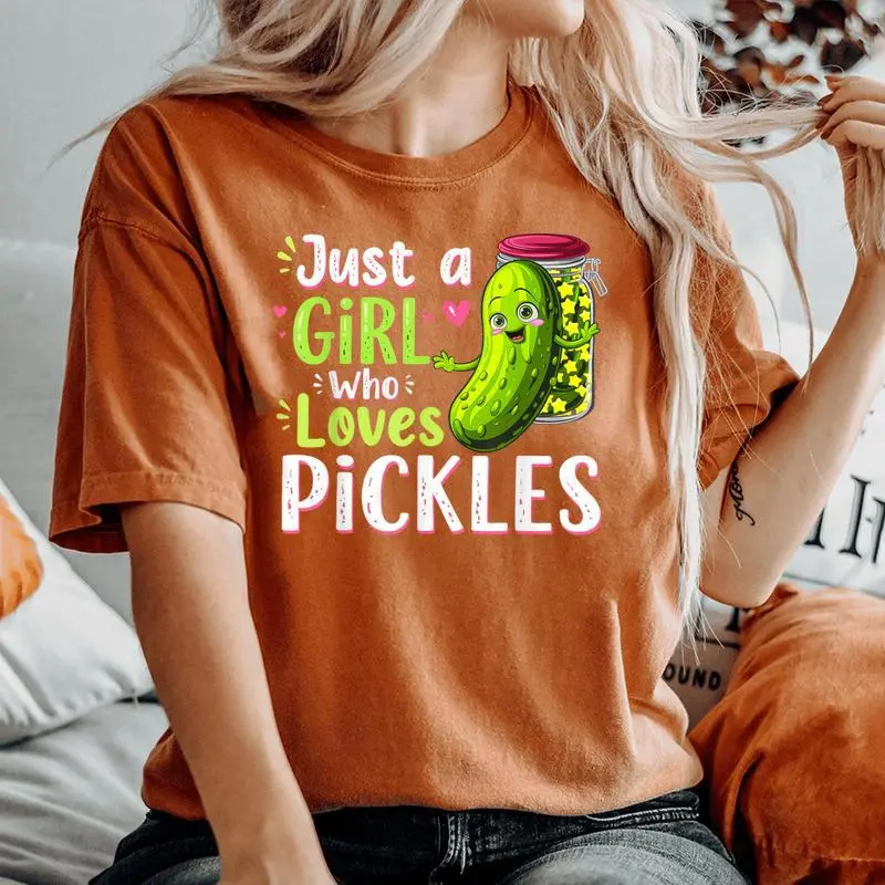 Just A Girl Who Loves Pickles Toddler Pickle Costume Women's Oversized Comfort T-Shirt
