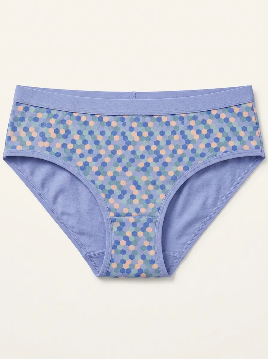 Women's Patterned Briefs with Geometric Detail