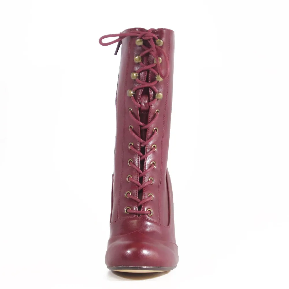 Lace Up Combat Victorian Ankle Boots