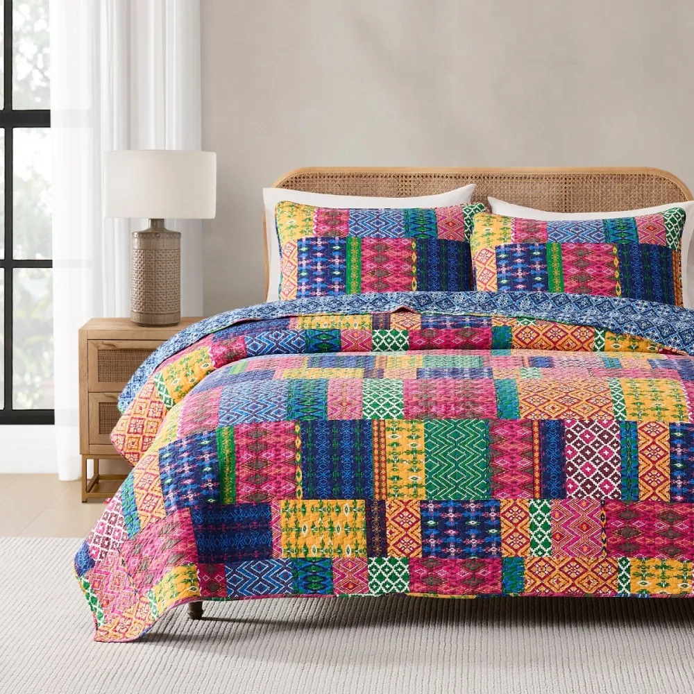 Simple Cotton Patchwork Quilt Bedding Set