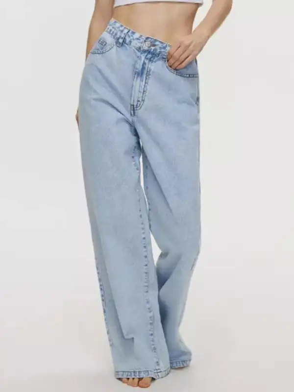 High Rise Fluid Denim Jeans