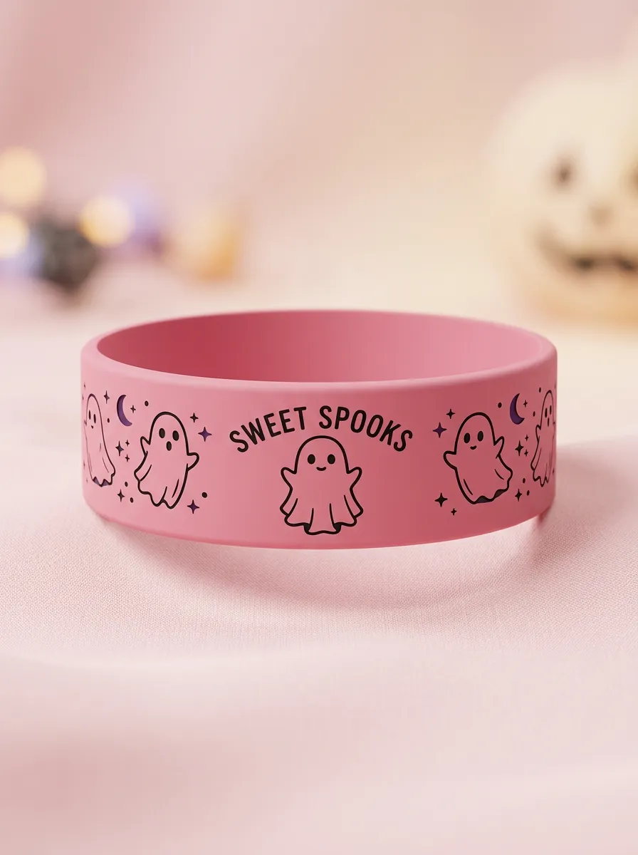 Witchy Ghost Halloween Graphic Wristband