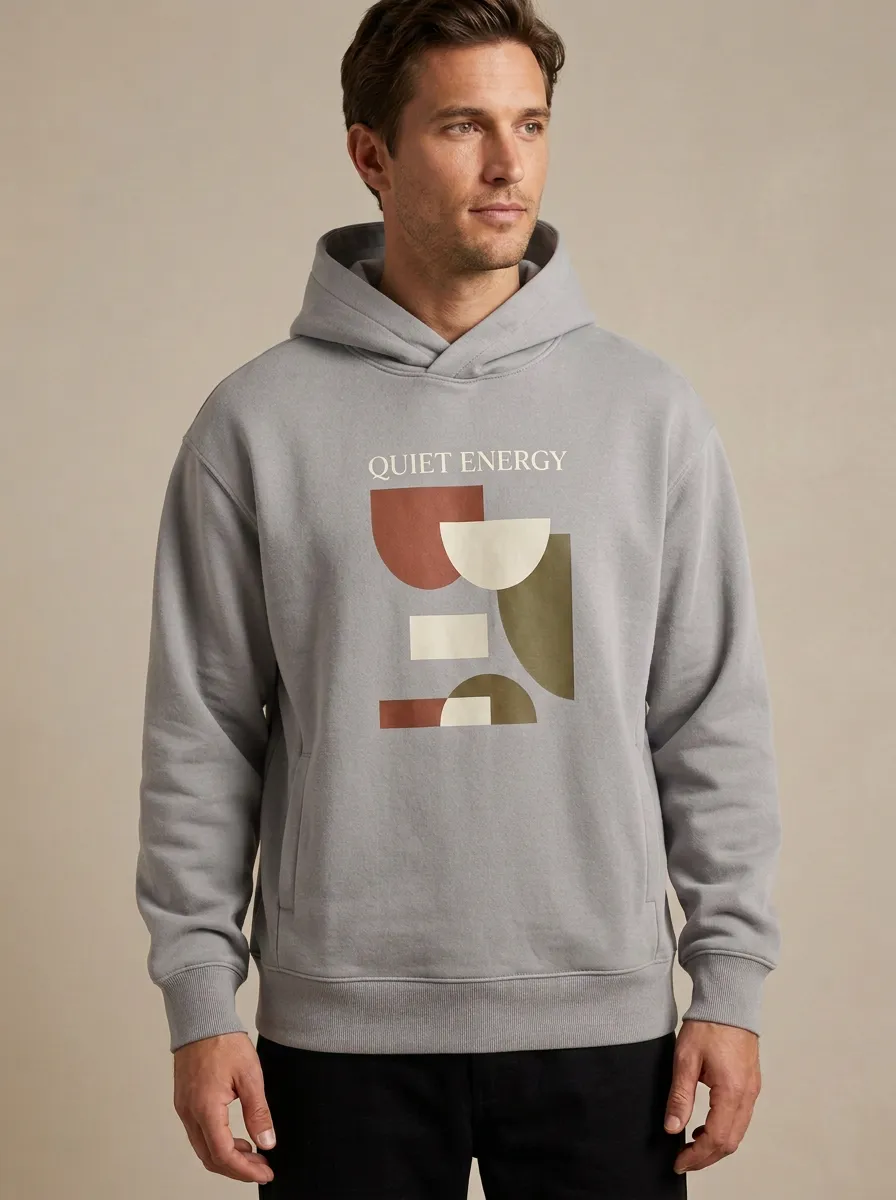 Easy-Layer Quiet Energy Abstract Geometric Hoodie