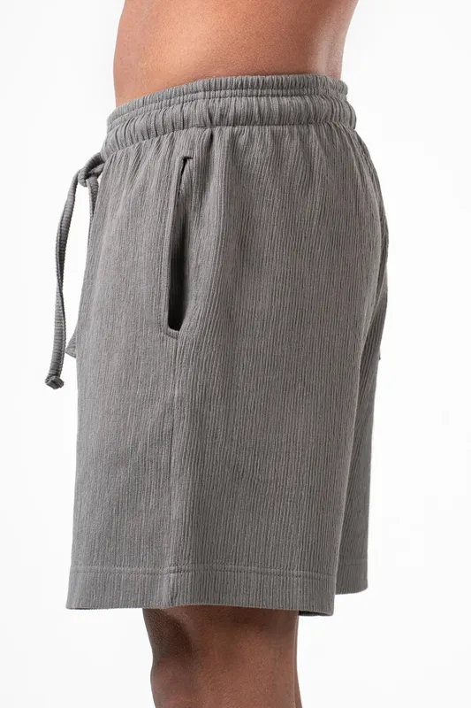 Grey Everyday Textured Pull On Shorts