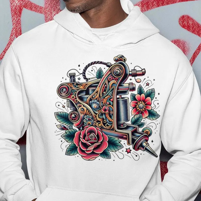 Old School Tattoo Coil Machine Hoodie