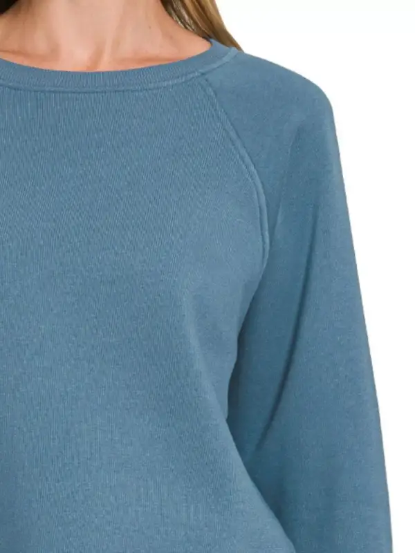 Round Neck Fleece Oversized Sweatshirt