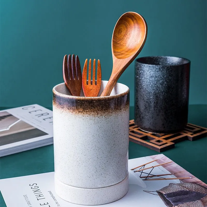 Minimal Ceramic Utensil Holder
