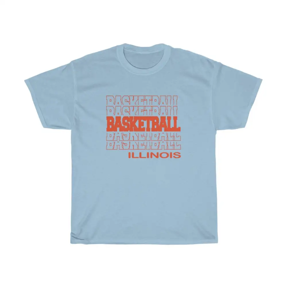 Basketball Illinois in Modern Stacked Lettering