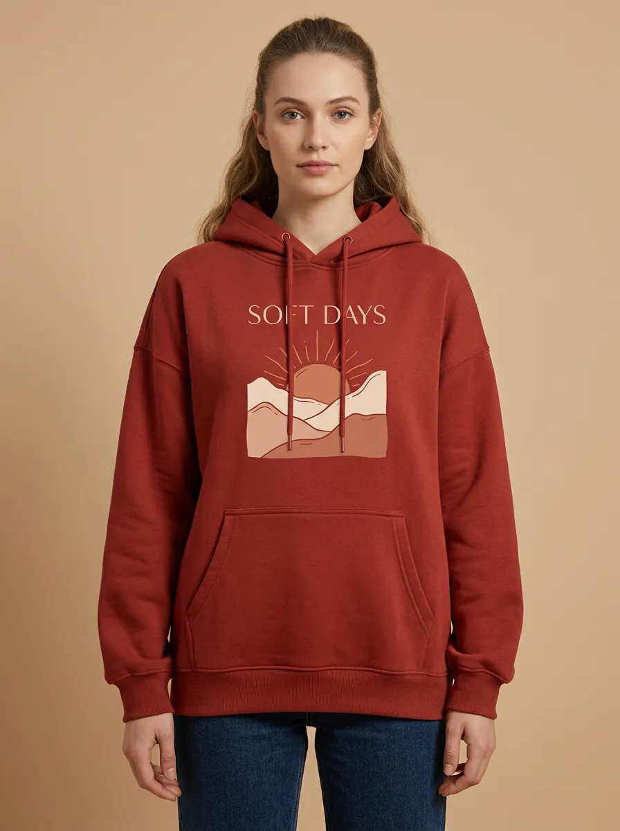 Soft Days Sunset Mountain Hoodie