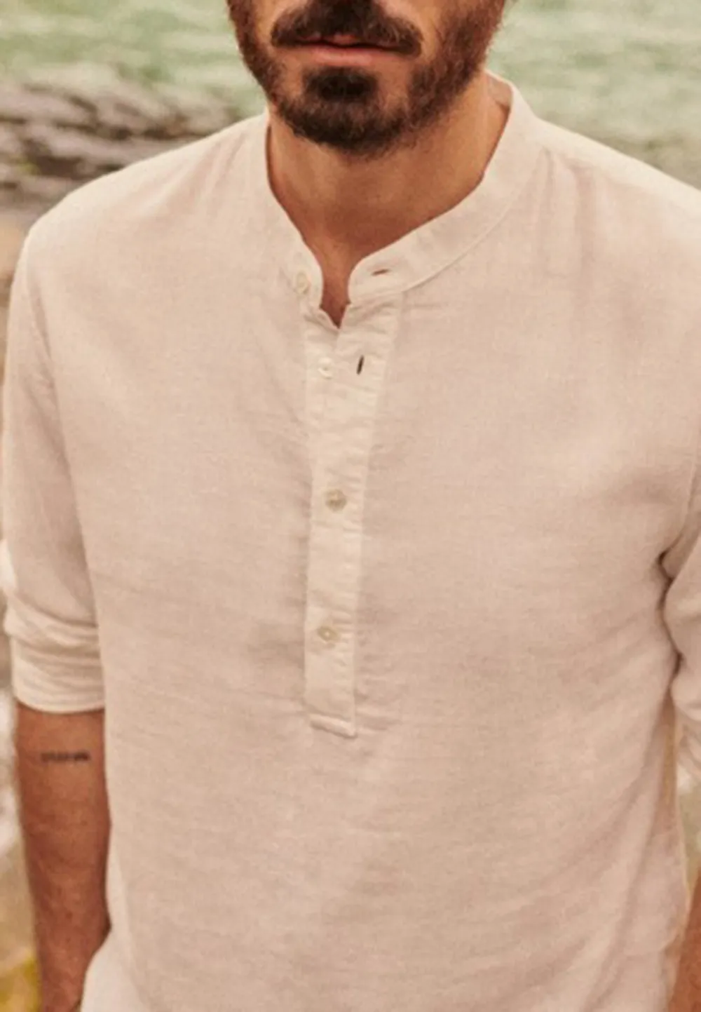 Navy Blue Cotton Linen Blend Regular Fit Shirt