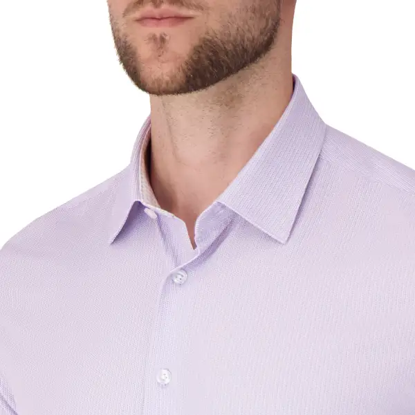 Modern Geometric Geometric-Print Four-Way-Stretch Men's Dress Shirt