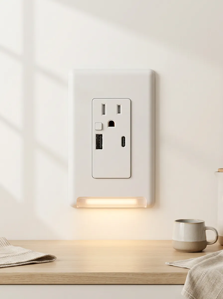 Minimalist Warm Glow Printed LED Outlet Cover