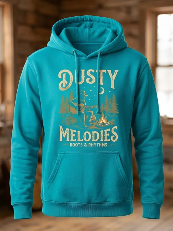 Americana Guitar Campfire Country Music Graphic Hoodie