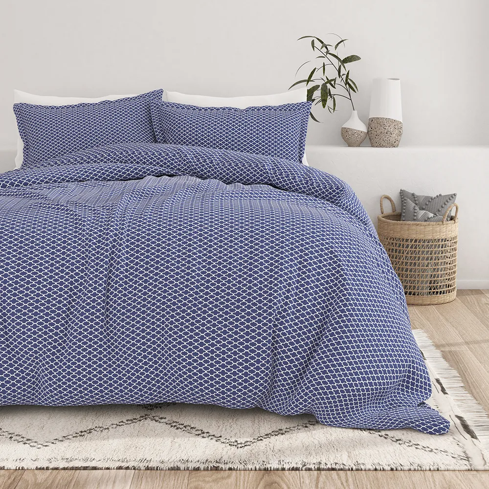 Quatrefoil Pattern Duvet Cover Set