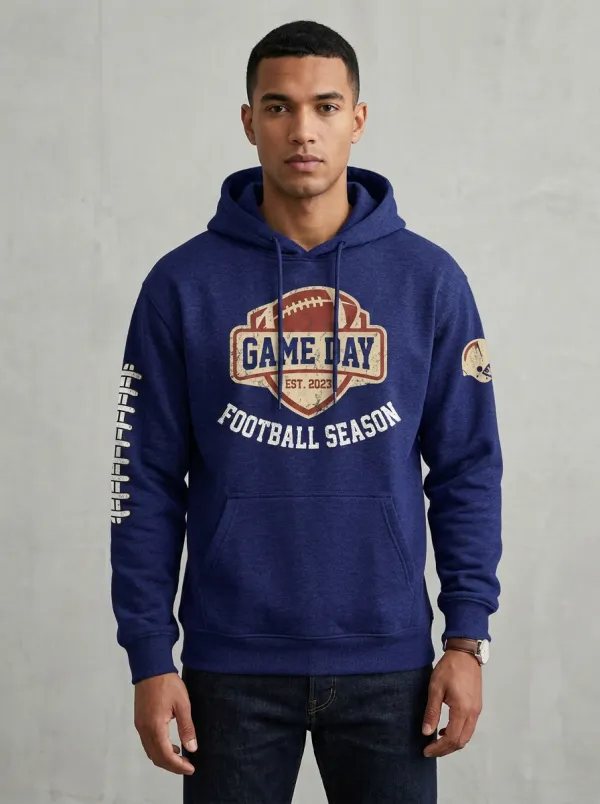 Men's American Football Game Day Vintage Hoodie