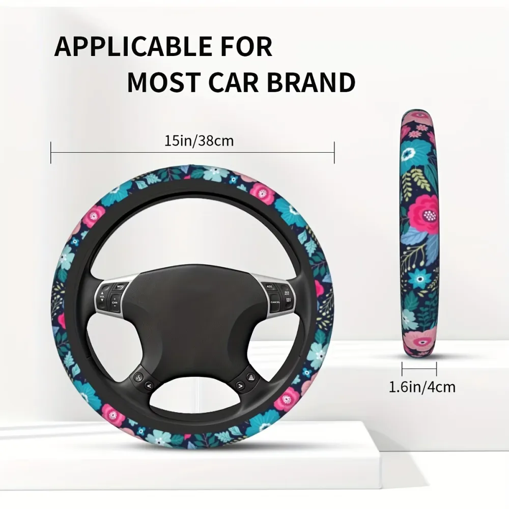 Floral Car Steering Wheel Cover