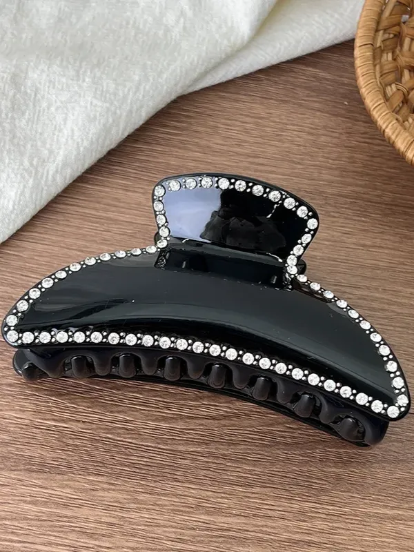 Rhinestone Trim Claw Hair Clip