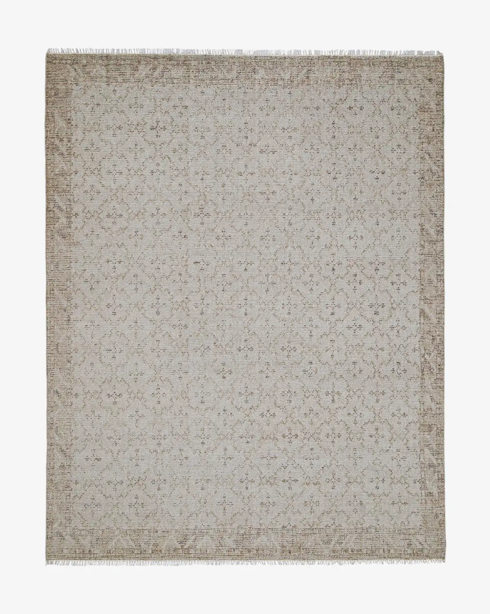 Fringed Hand-Knotted Synthetic Area Rug