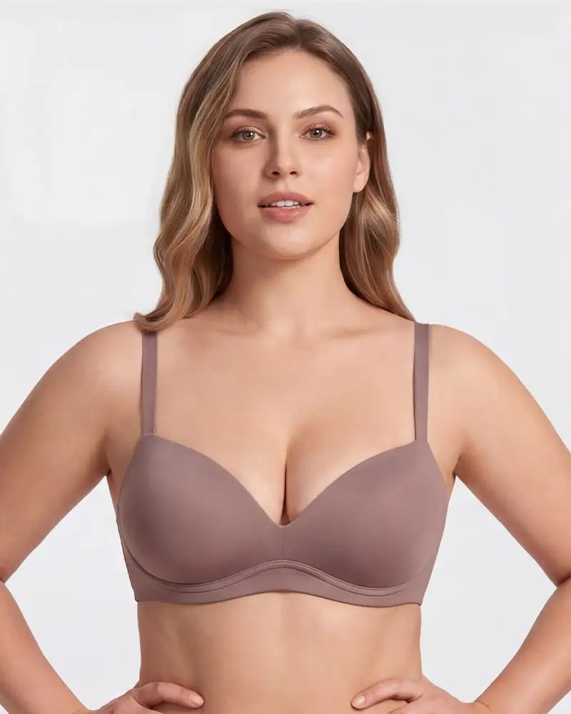 No Underwire Push-Up Plunge Bra