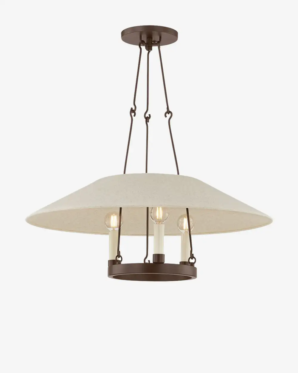 Tapered-Shade Brass Pendant Light