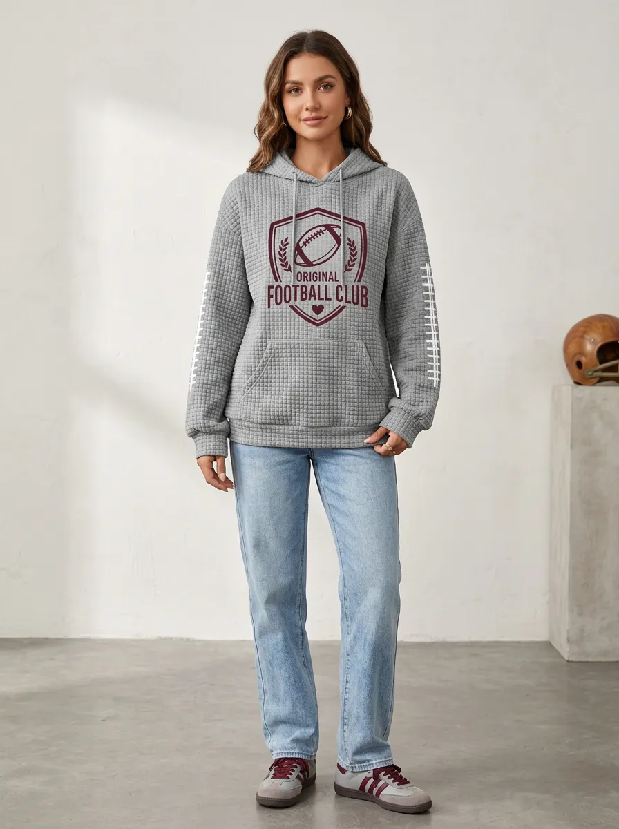 Women's Football Club Shield Original Logo Printed Hoodie