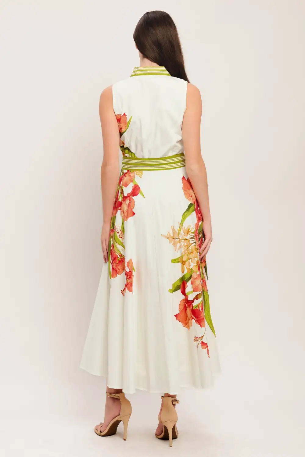 Modern Sleeveless Cotton Printed Midi Dress