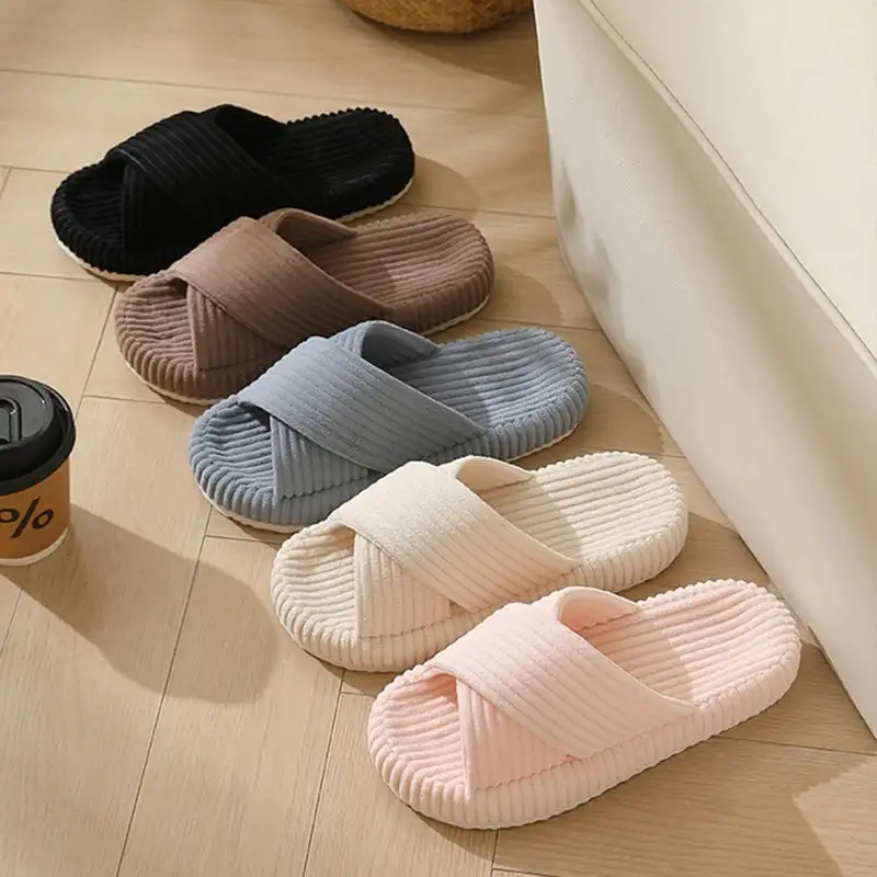 Warm Touch Open Toe Slip On Slippers