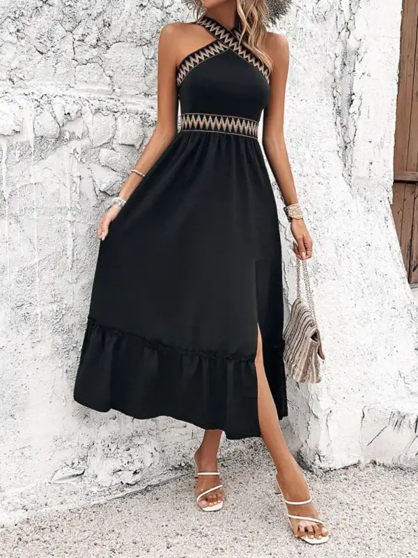 Everyday Ruffle Trim Midi Dress
