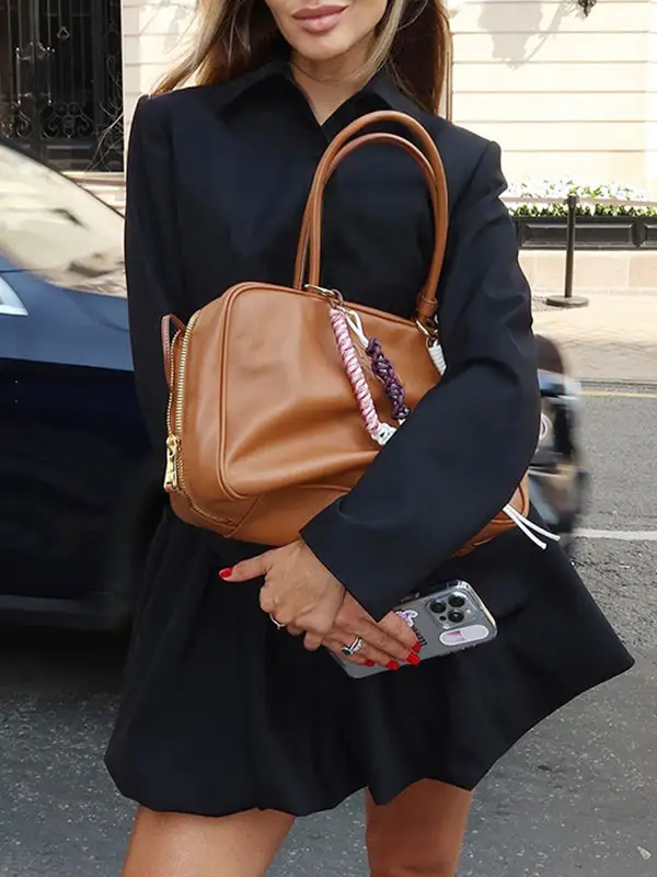 Solid Color Split Lapel Long Sleeve Blazer Blazer