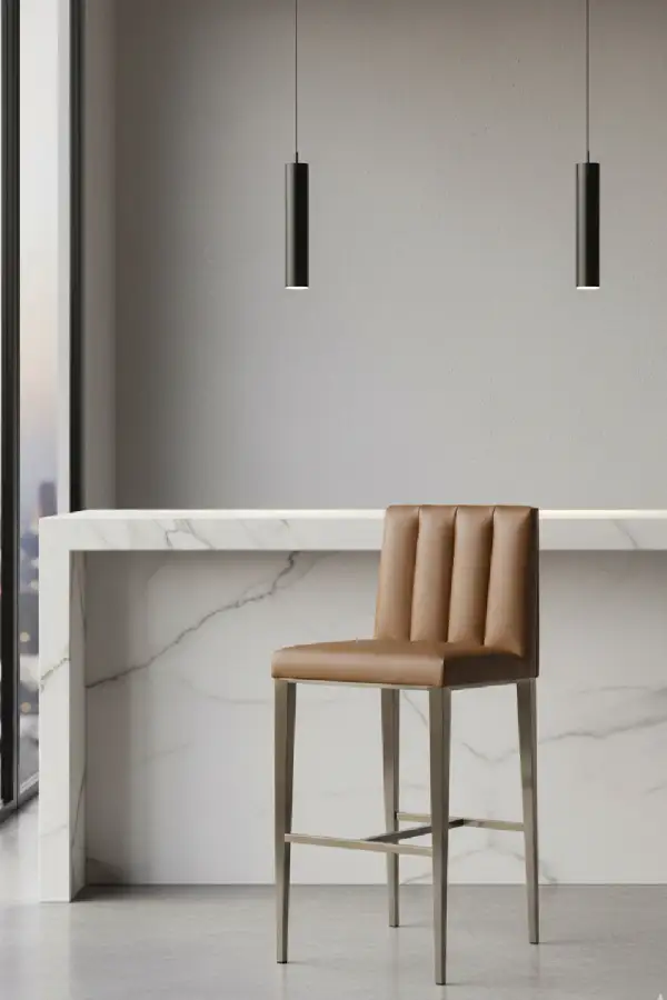 Leather Leather-Look Bar Stool