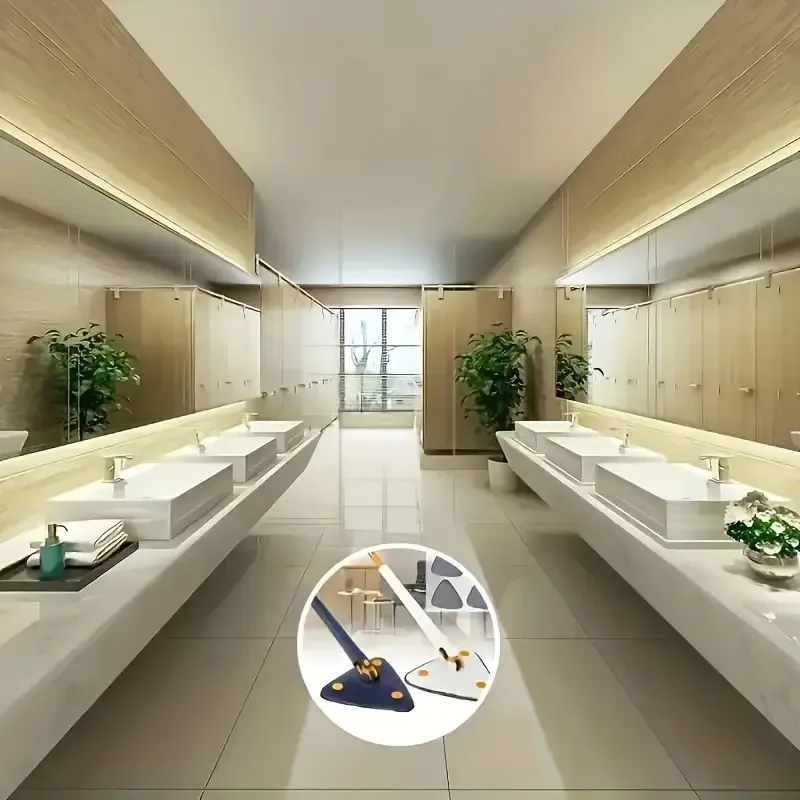 60° Rotating Triangular Cleaning Long-Handled Hand-Wash Mop