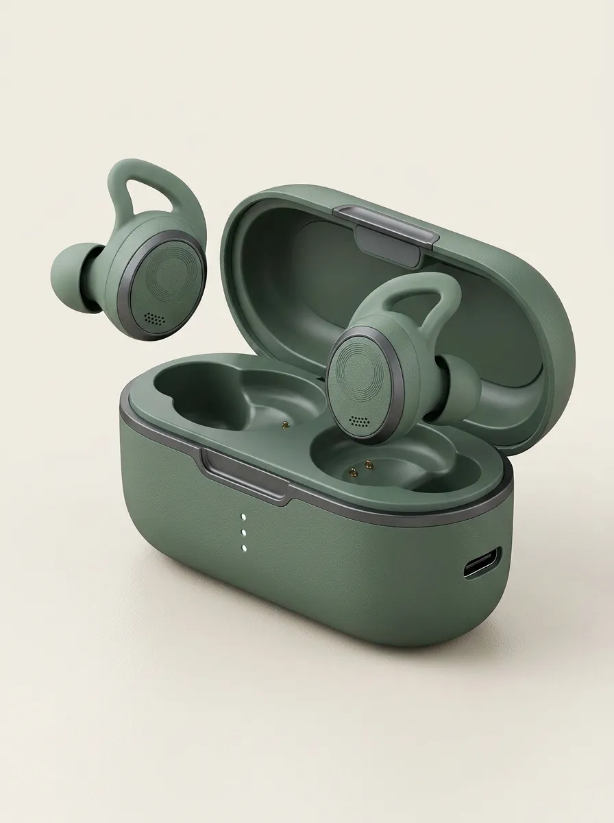 Desk-Ready Wireless Earbuds with Charging Case