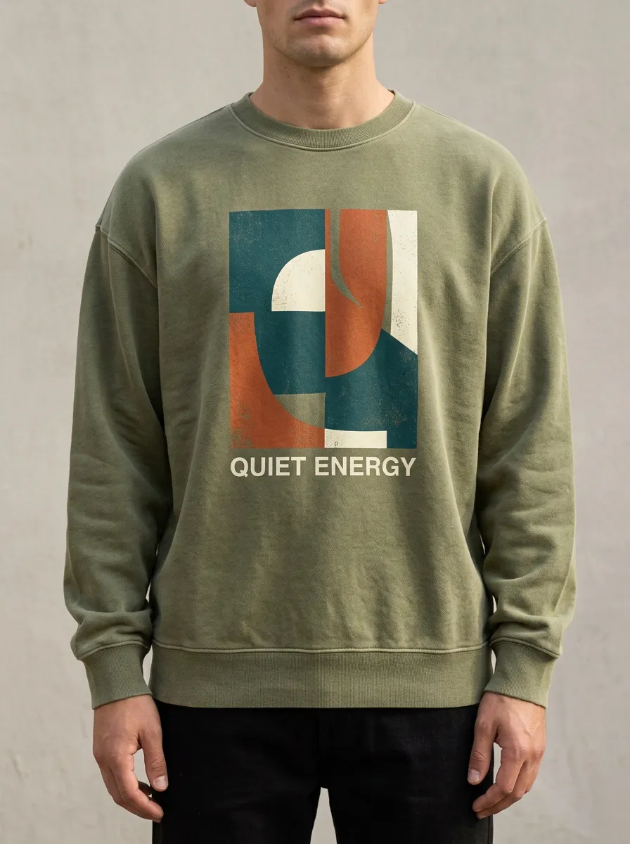 Quiet Energy Abstract Geometric Crewneck Hoodie