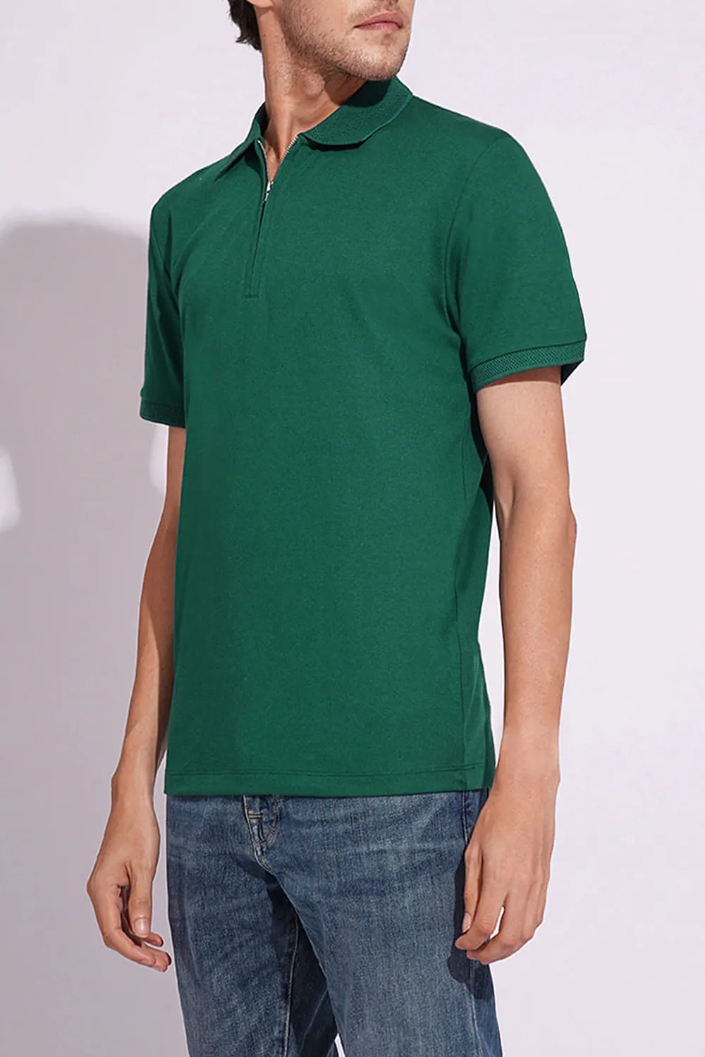 Organic Cotton Zipped Polo