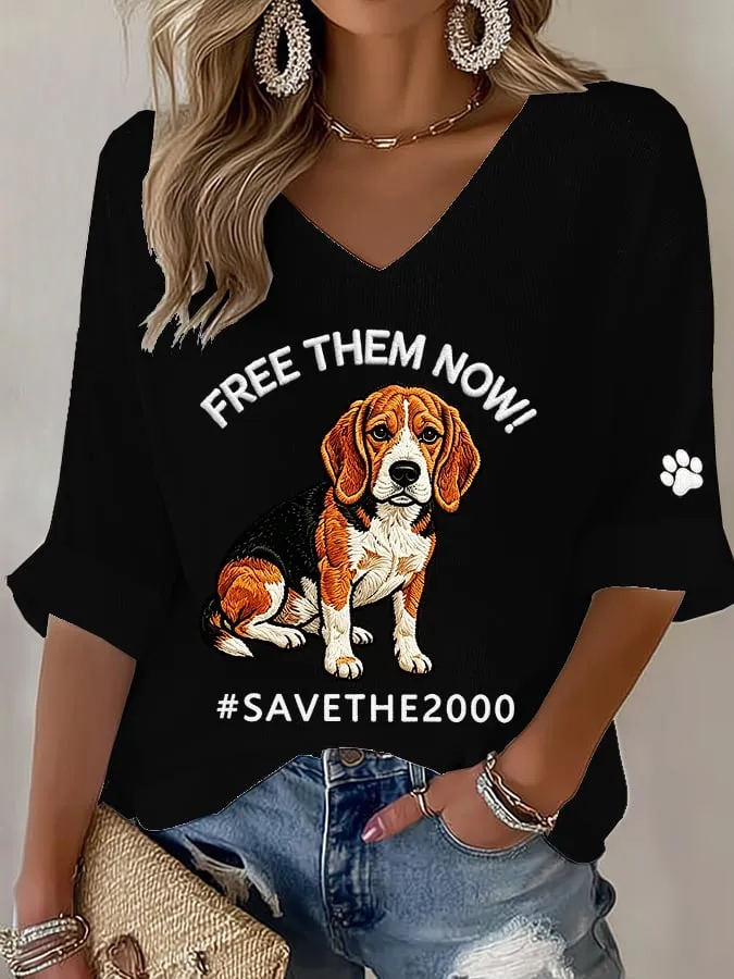 Women's Free Them Now! #Savethe2000 Printed Art Printed Print Top