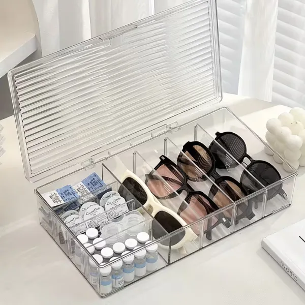 Acrylic Multi-Compartment Storage Box