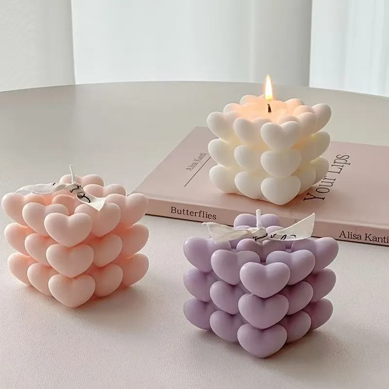 Heart-Shaped Bubble Candle