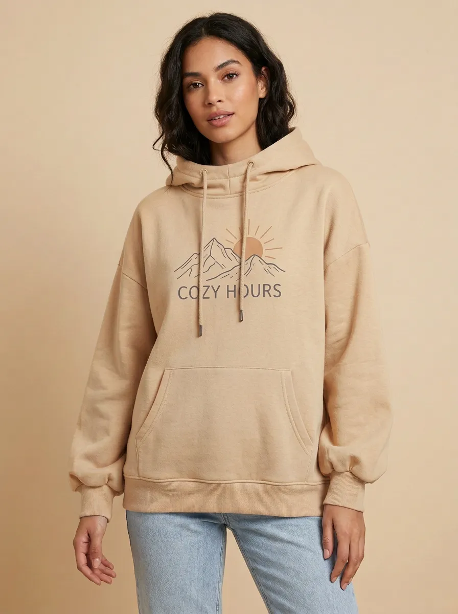 Nature Cozy Hours Mountain Sun Hoodie